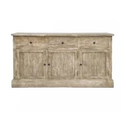 Vaisselier<Made in Meubles Vaisselier en bois de manguier brossée et métal noir Clotilde