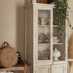 Vaisselier<Made in Meubles Vaisselier en bois de manguier blanchi Cuzco