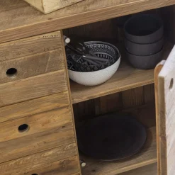 Vaisselier<Made in Meubles Vaisselier en bois recyclé 190cm Blaise