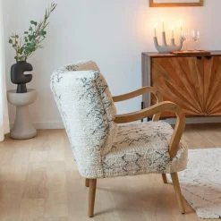 Décoration<Made in Meubles Vase beige 4 tiges en aluminium Dahlia