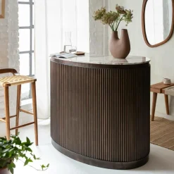 Décoration<Made in Meubles Vase marron 2 tiges en aluminium Tulipa