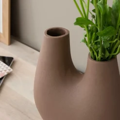 Décoration<Made in Meubles Vase marron 2 tiges en aluminium Tulipa