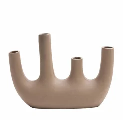 Décoration<Made in Meubles Vase marron 4 tiges en aluminium Dahlia