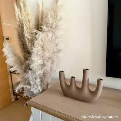 Décoration<Made in Meubles Vase marron 4 tiges en aluminium Dahlia