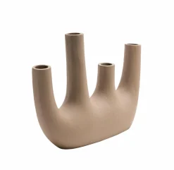 Décoration<Made in Meubles Vase marron 4 tiges en aluminium Dahlia