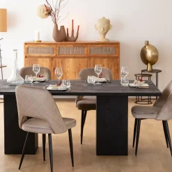 Décoration<Made in Meubles Vase marron 4 tiges en aluminium Dahlia