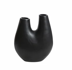 Décoration<Made in Meubles Vase noir 2 tiges en aluminium Tulipa