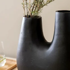 Décoration<Made in Meubles Vase noir 2 tiges en aluminium Tulipa