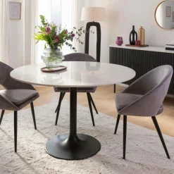 Décoration<Made in Meubles Vase soliflore noir en aluminium Pivoine