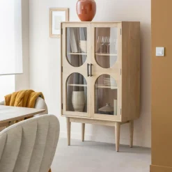 Vitrine<Made in Meubles Vitrine 2 portes en bois de manguier Lydia