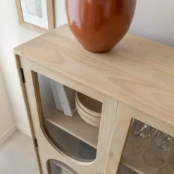 Vitrine<Made in Meubles Vitrine 2 portes en bois de manguier Lydia