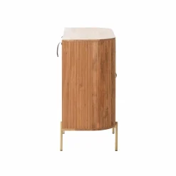 Vitrine<Made in Meubles Vitrine arrondie en bois de manguier Maria