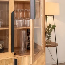 Vitrine<Made in Meubles Vitrine en bois d'acacia et métal Mano