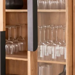 Vitrine<Made in Meubles Vitrine en bois d'acacia et métal Mano