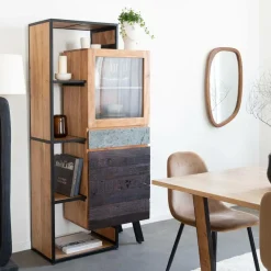 Vitrine|Etagère<Made in Meubles Vitrine en bois d'acacia Ernest