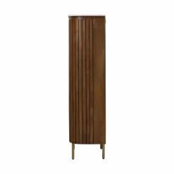 Vitrine<Made in Meubles Vitrine en bois de manguier et marbre Sienne