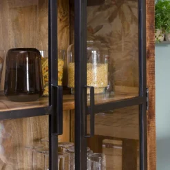 Vitrine<Made in Meubles Vitrine en bois de manguier et métal Ambroisa