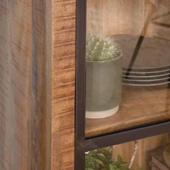 Vitrine<Made in Meubles Vitrine en bois de manguier et métal Ambroisa