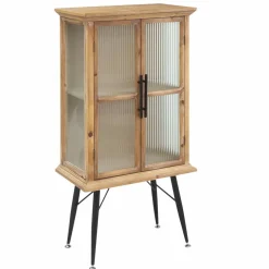 Vaisselier|Vitrine<Made in Meubles Vitrine en bois de sapin et verre strié 2 portes Nicole