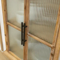 Vaisselier|Vitrine<Made in Meubles Vitrine en bois de sapin et verre strié 2 portes Nicole