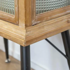 Vaisselier|Vitrine<Made in Meubles Vitrine en bois de sapin et verre strié 2 portes Nicole