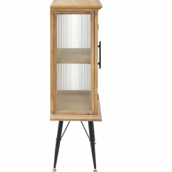 Vaisselier|Vitrine<Made in Meubles Vitrine en bois de sapin et verre strié 2 portes Nicole