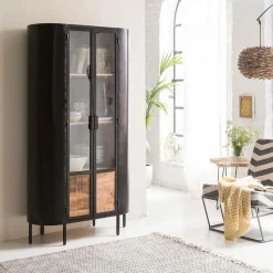 Bibliothèque|Vitrine<Made in Meubles Vitrine en métal et bois de manguier Achille