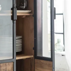 Bibliothèque|Vitrine<Made in Meubles Vitrine en métal et bois de manguier Achille