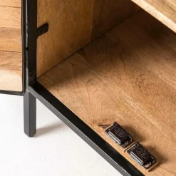 Bibliothèque|Vitrine<Made in Meubles Vitrine en métal et bois de manguier Achille