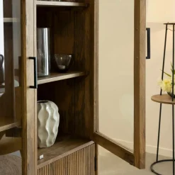 Vitrine<Made in Meubles Vitrine Haute en bois de de manguier Joy