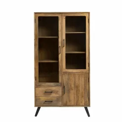 Vitrine<Made in Meubles Vitrine Haute en bois de de manguier Joy